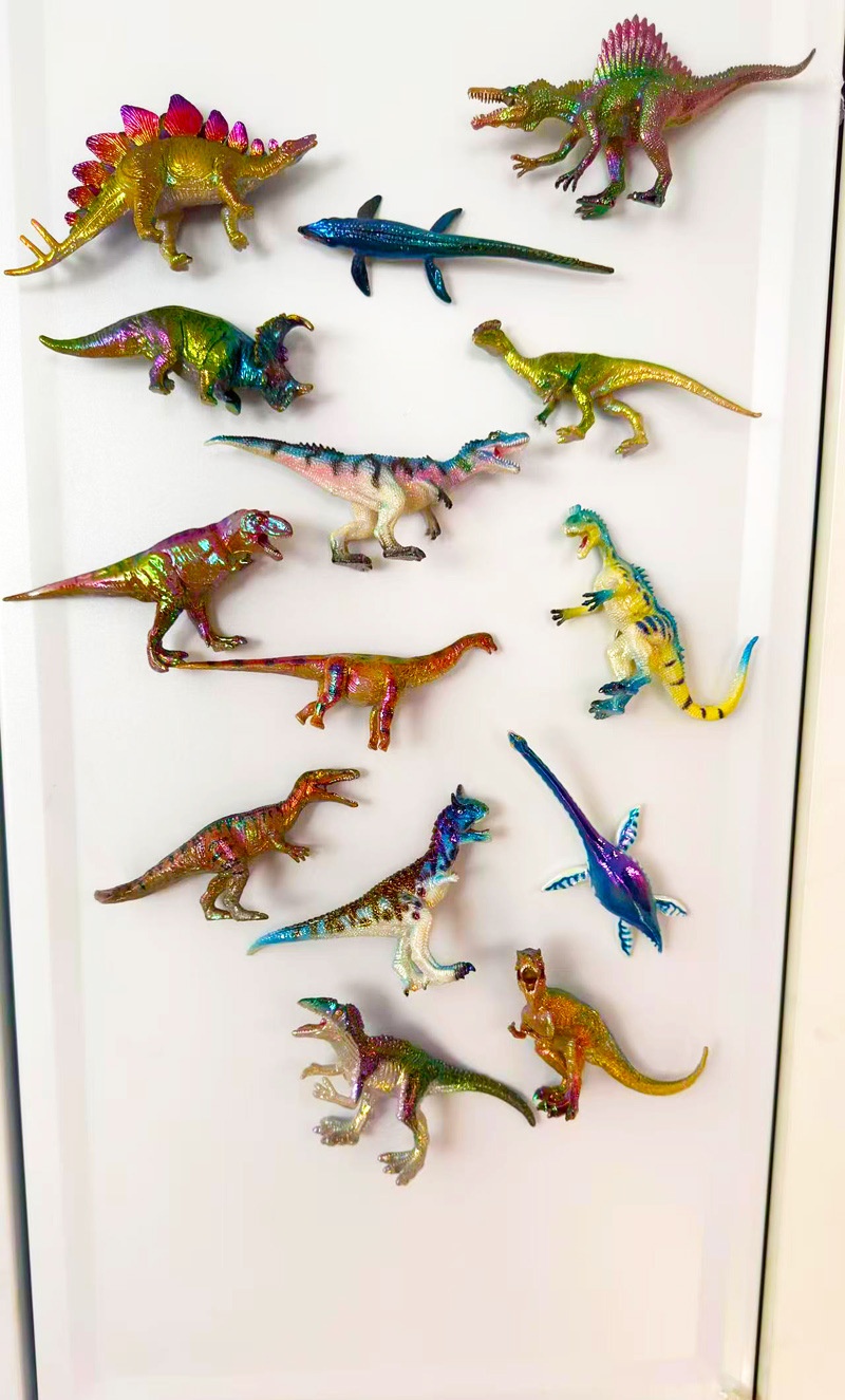 Cross-Border Creative Fridge Magnets Colorful Solid Simulation Dinosaur Model Children's Toy Set Decoration_voghion.com