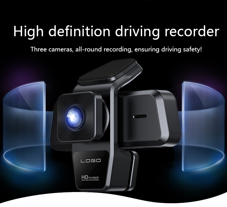 2025 Cross-Border HD Dash Cam 3-Channel 1080P Recorder Camera Phone Playback Video_voghion.com