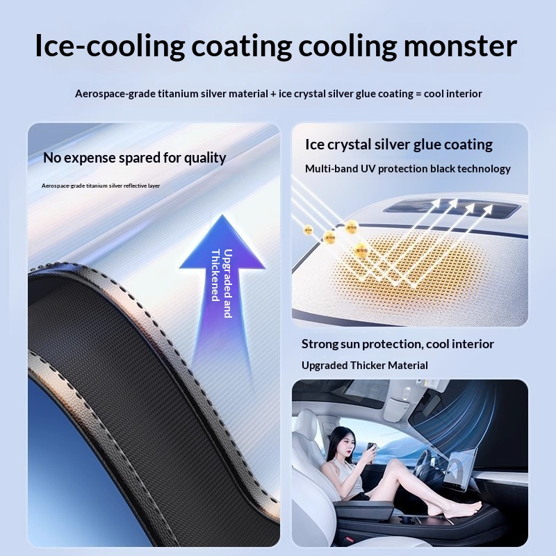 Protezione solare laser per interni auto, parasole rinfrescante per parabrezza anteriore_voghion.com