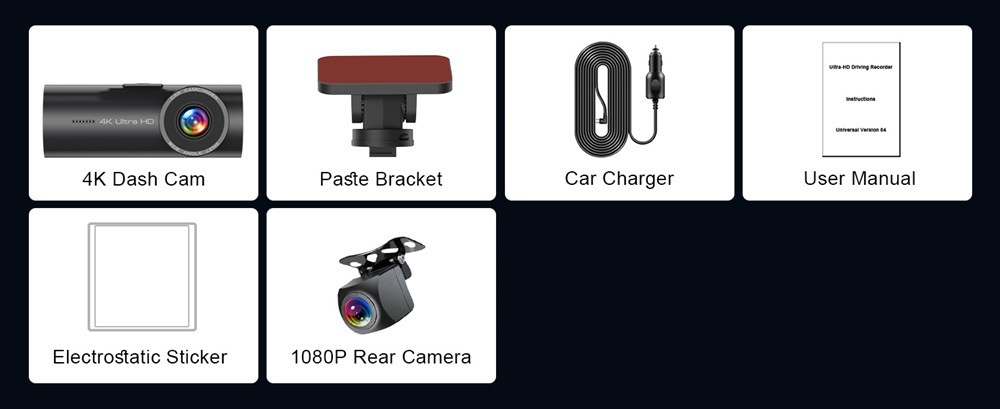 4k dashcam med front- og bagkamera wifi nattesyn gps_voghion.com