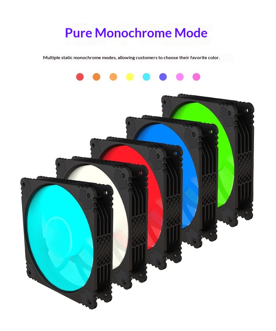 Symphony Gehäuselüfter mit 12 cm LED-Beleuchtung (RGB, farbenfroh, leise)_voghion.com
