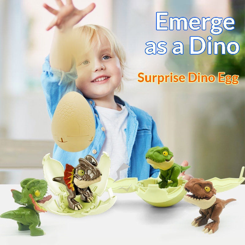 Uovo di dinosauro trasformabile per bambini, simpatico tirannosauro che morde le dita, scatola a sorpresa, modello di animale realistico per ragazzi_voghion.com