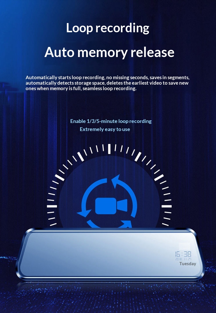 Dashcam specchietto retrovisore streaming media visione notturna_voghion.com