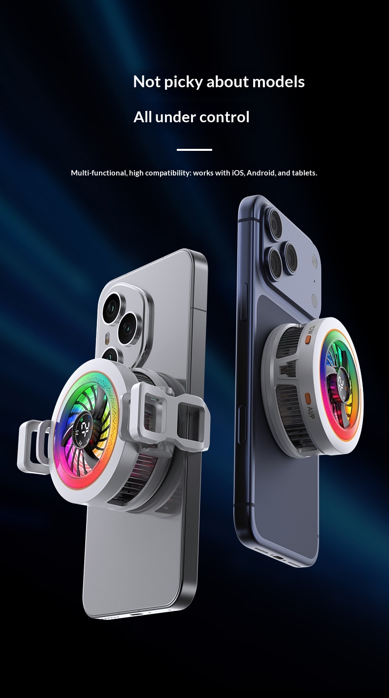 2026 New Model K6 Mobile Phone Cooler With Four-Level Adjustment, AI Temperature Control, Semiconductor Cooling,_voghion.com