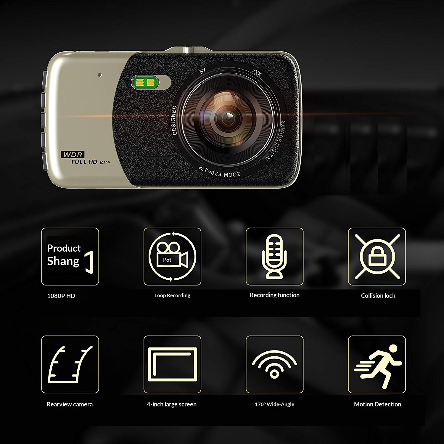 Dashcam Mit Front- Und Rückkamera Hd Nachtsicht Auto Dash Cam_voghion.com