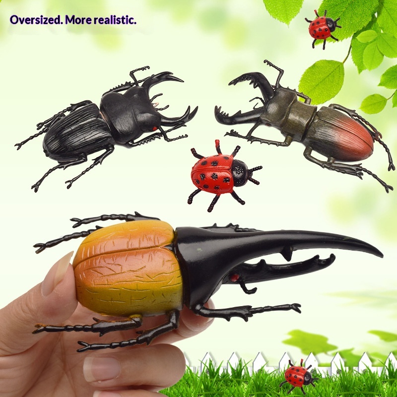 Simulation Beetle Model Plastic Unicorn Fairy God Of War Big Scarab Long Halberd Children's Toy Prank Wholesale_voghion.com