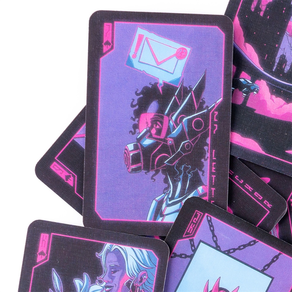 Cool Cyberpunk Neon Moon Lenormand Self-Owned Intellectual Property_voghion.com