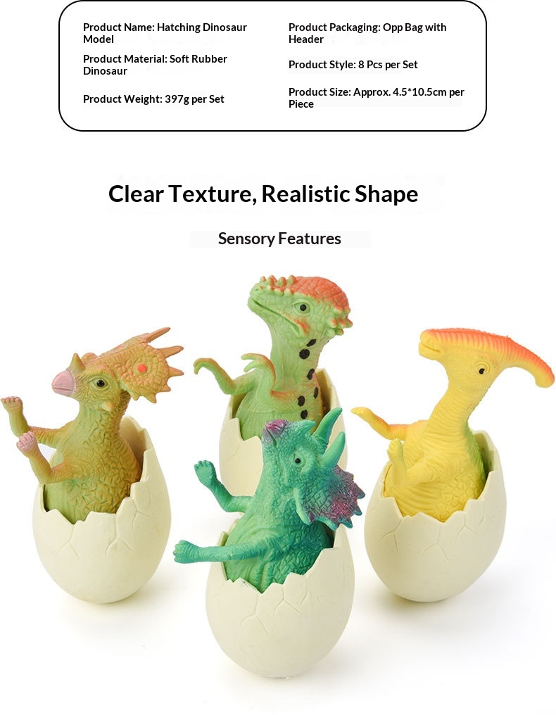 Dinosaur Hatching Egg Toy Set Realistic Jurassic Animal Figures_voghion.com