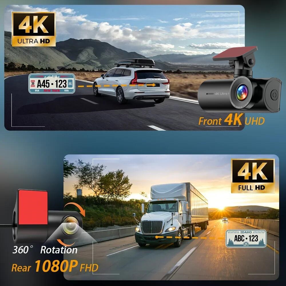 4k dashcam med front- og bagkamera wifi nattesyn gps_voghion.com