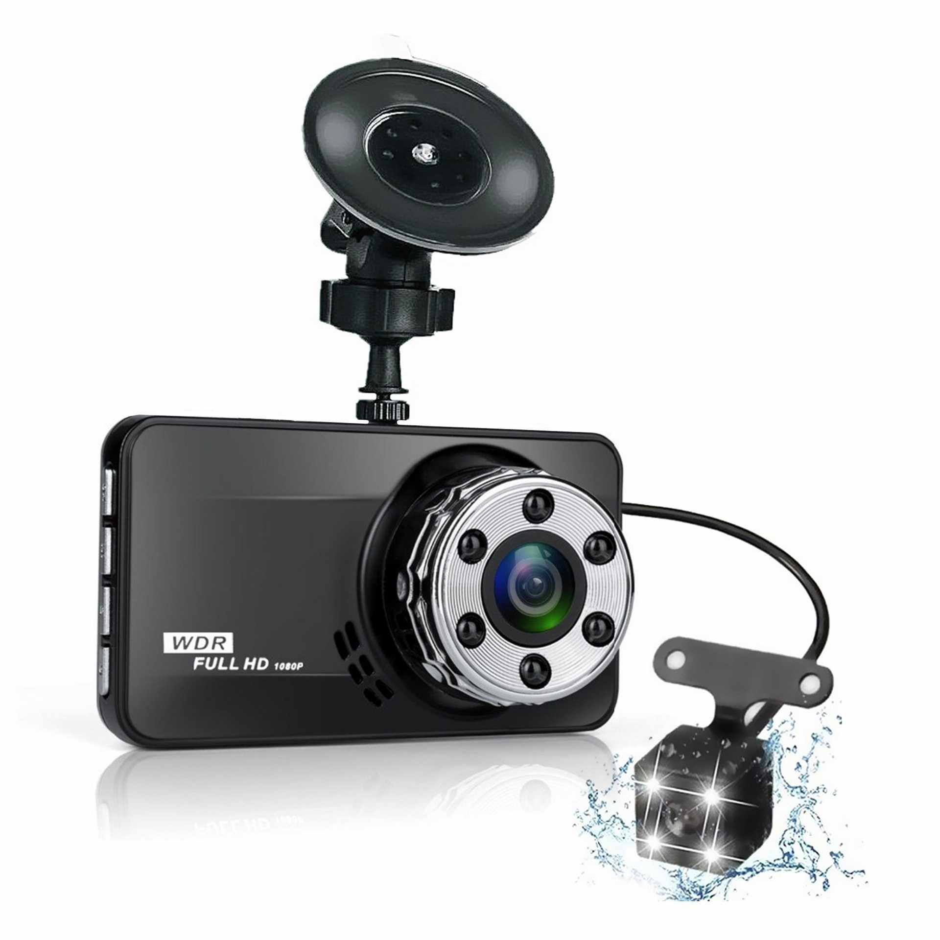 New Dual-Lens Dash Cam DVR Car USB Surveillance HD Reverse Hidden Dual Camera_voghion.com