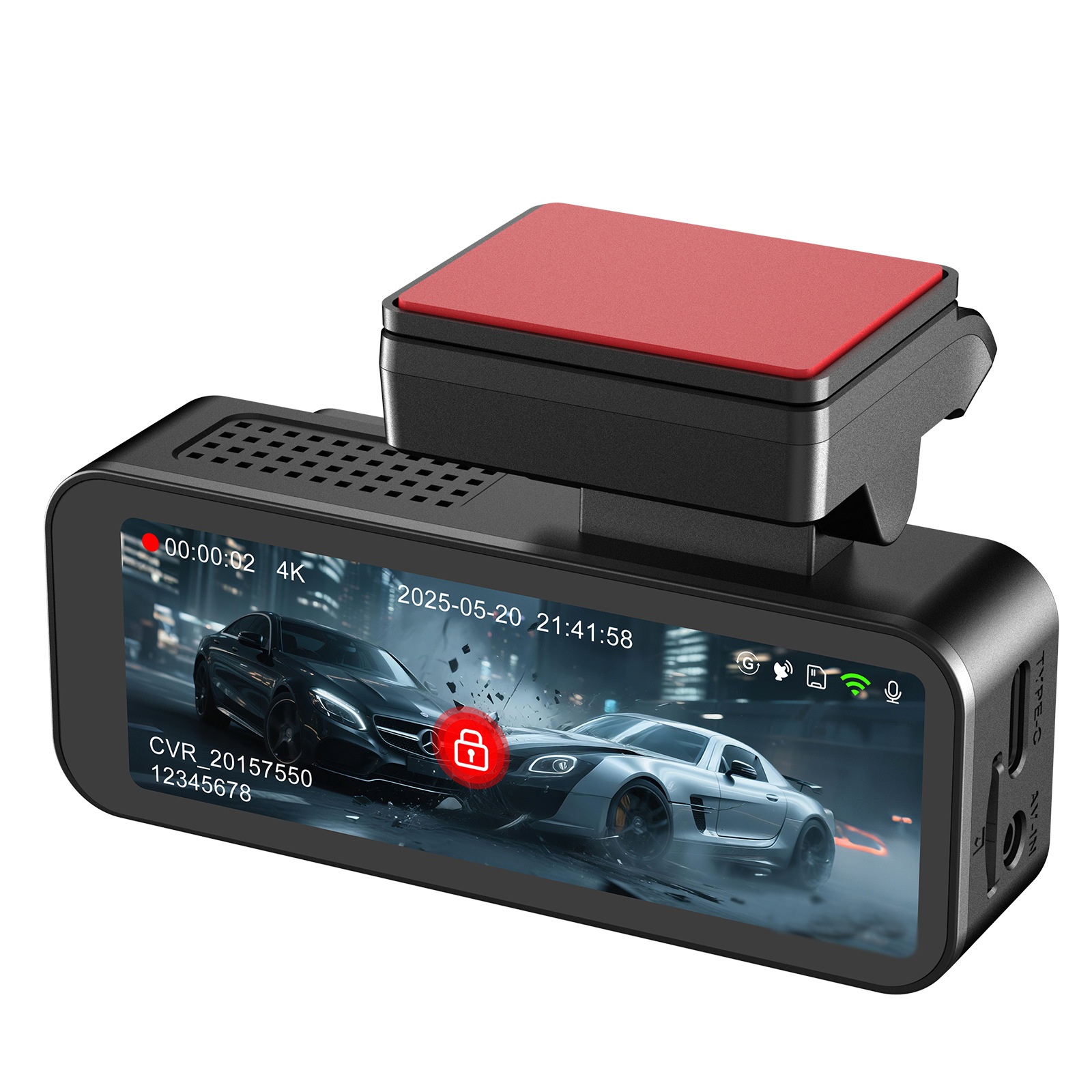 Telecamera HD per il commercio estero, registrazione doppia anteriore e posteriore, supporto WiFi multilingue, visione notturna, registratore per auto da cruscotto_voghion.com