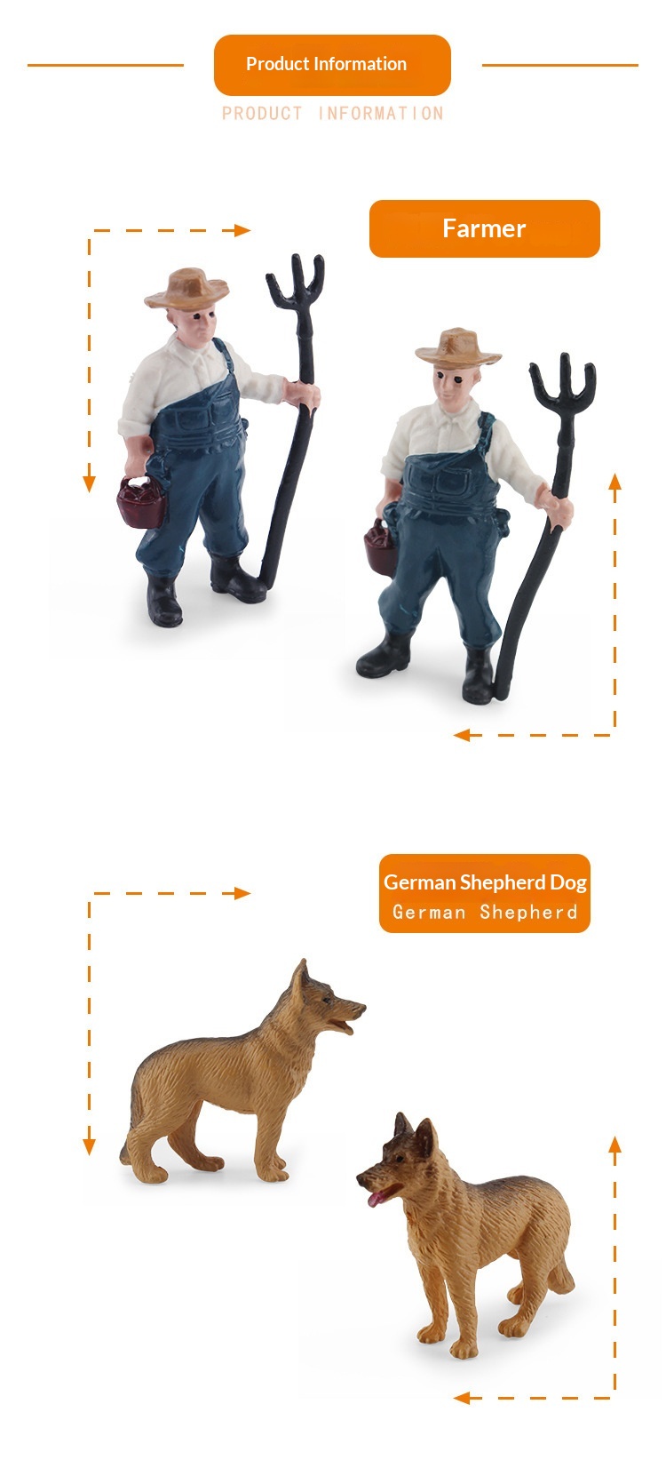 Simulazione transfrontaliera Mini fattoria con pollame, galline, anatre, oche, mucche, piccoli animali, modelli in miniatura, sandbox_voghion.com