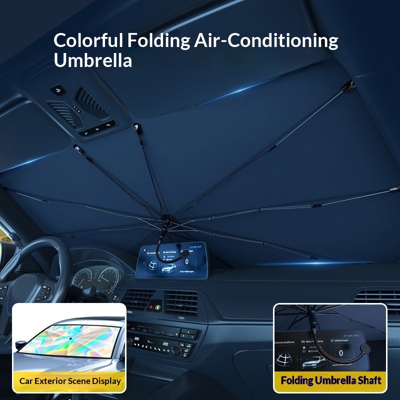 Nuovo parasole per auto iridescente laser per parabrezza anteriore, parasole per protezione solare e isolamento termico, disponibile per_voghion.com