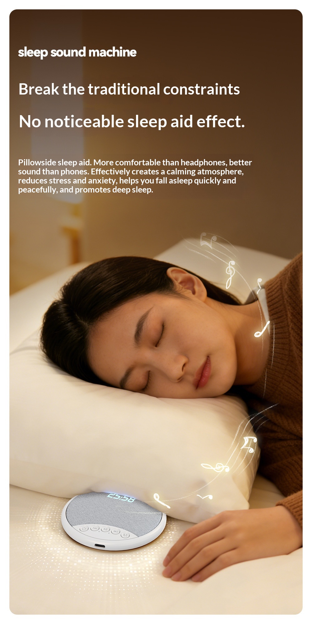 Multifunctional Digital Alarm Clock With White Noise And Speaker_voghion.com