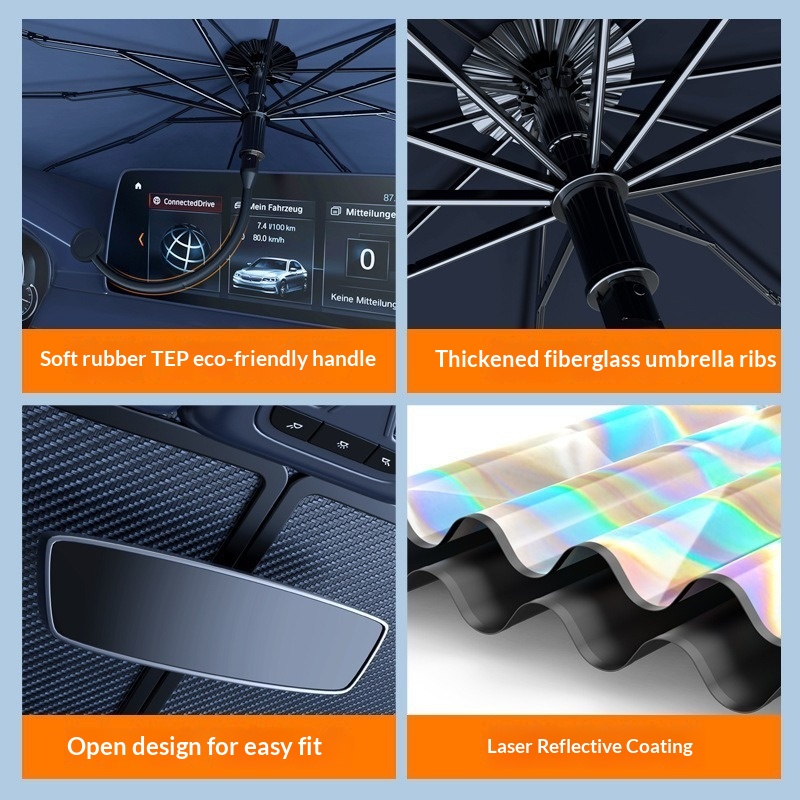 Nuovo parasole per auto iridescente laser per parabrezza anteriore, parasole per protezione solare e isolamento termico, disponibile per_voghion.com