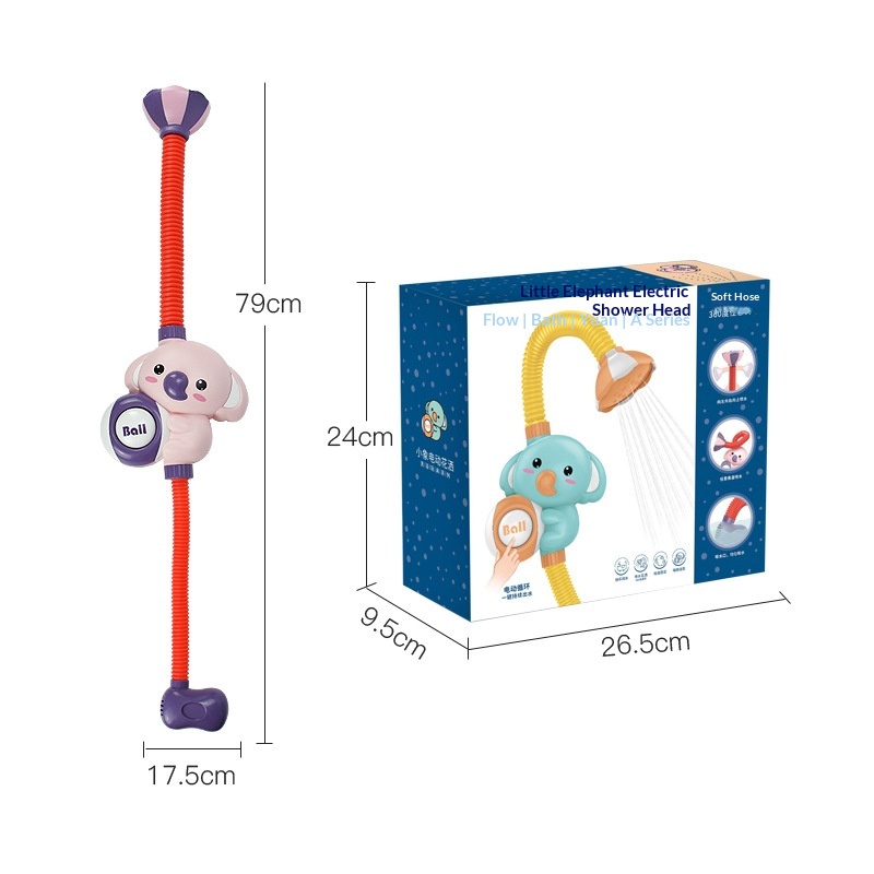 Doccia elettrica a forma di elefantino per bambini, ideale per nuoto, bagnetto e giochi d'acqua in bagno._voghion.com