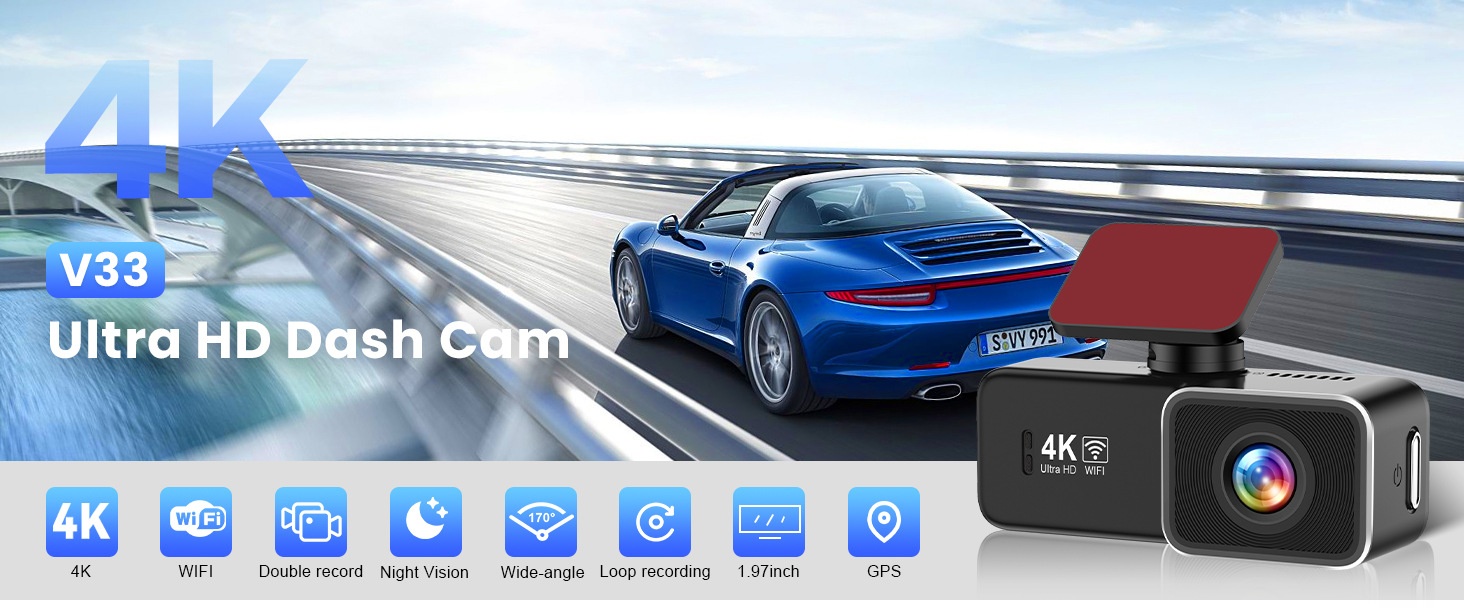 Dash cam 4k dual con gps vision nocturna gran angular y wifi_voghion.com