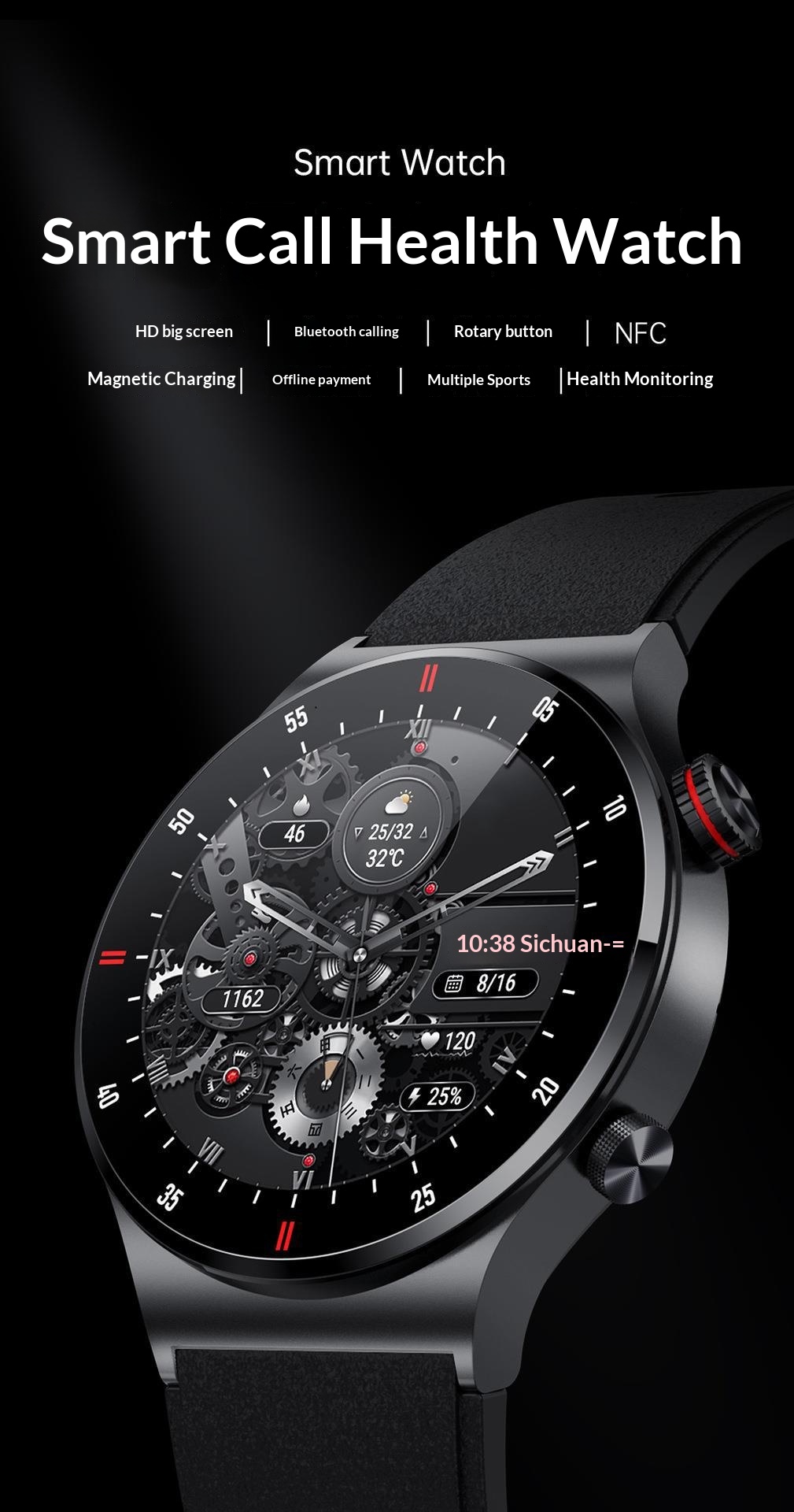 Neu QW33 EKG + PPG Musik-Player Schritt Zählen Bluetooth Anruf Smart_voghion.com