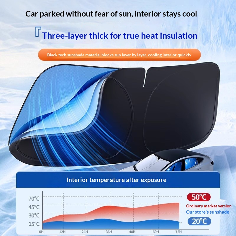 Protezione solare laser per interni auto, parasole rinfrescante per parabrezza anteriore_voghion.com