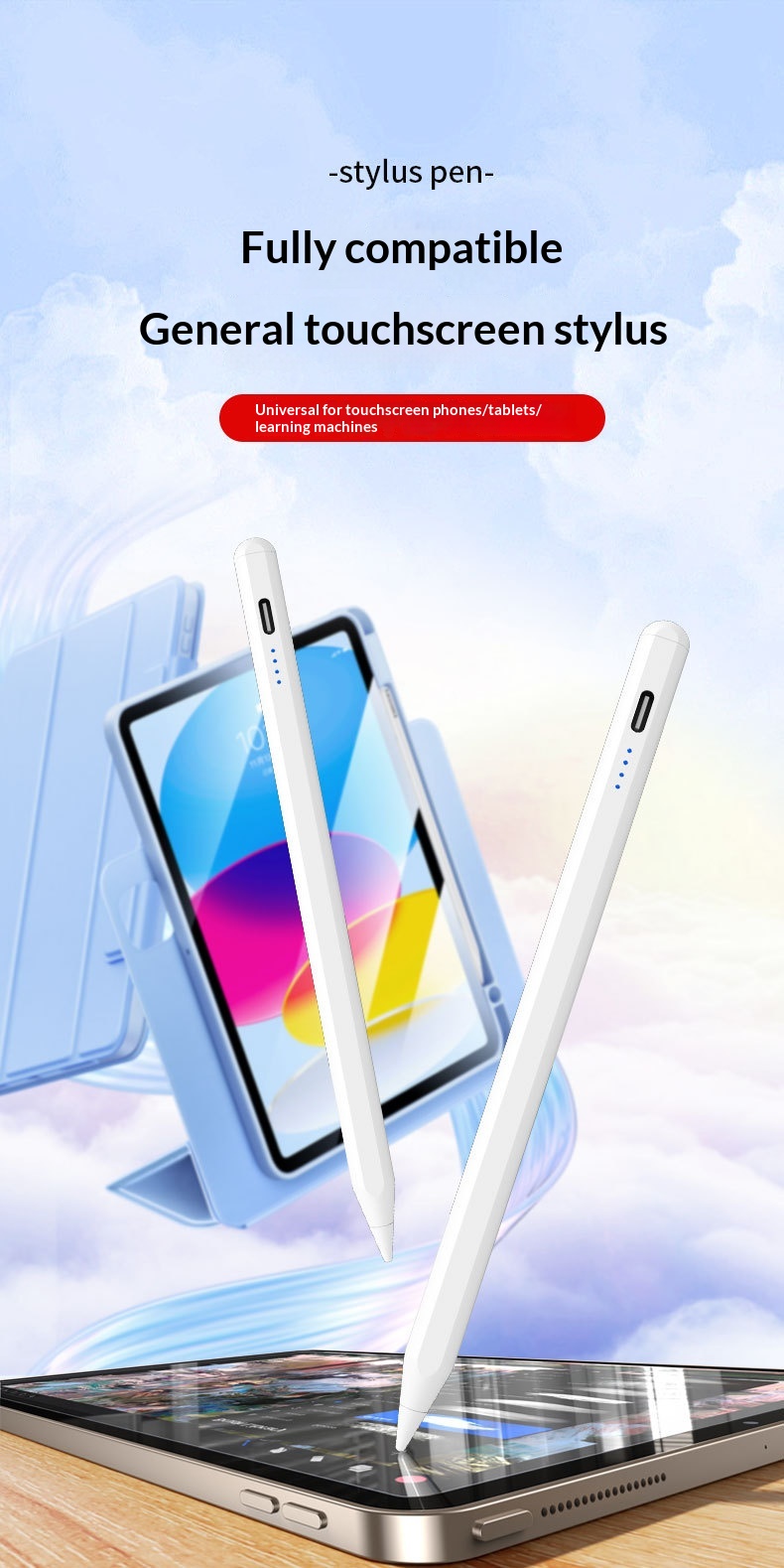 Universeller kapazitiver Touchscreen-Stift für Samsung iPad, kompatibel mit Tablets und Smartphones_voghion.com