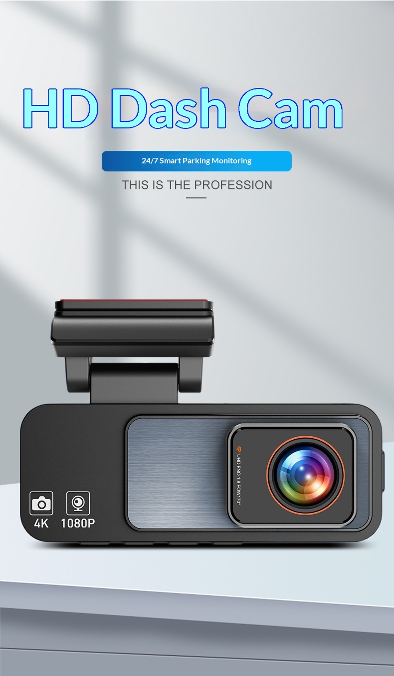 Telecamera HD per il commercio estero, registrazione doppia anteriore e posteriore, supporto WiFi multilingue, visione notturna, registratore per auto da cruscotto_voghion.com