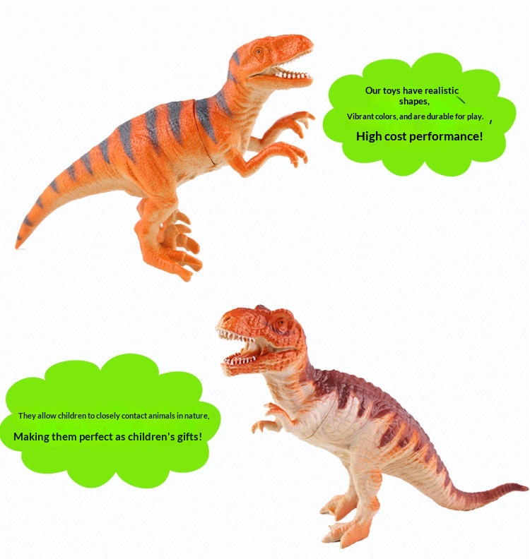 New Simulation BB Squeaky Children's Educational Model Toy Soft Plastic Sound Dinosaur Multiple Options Available_voghion.com