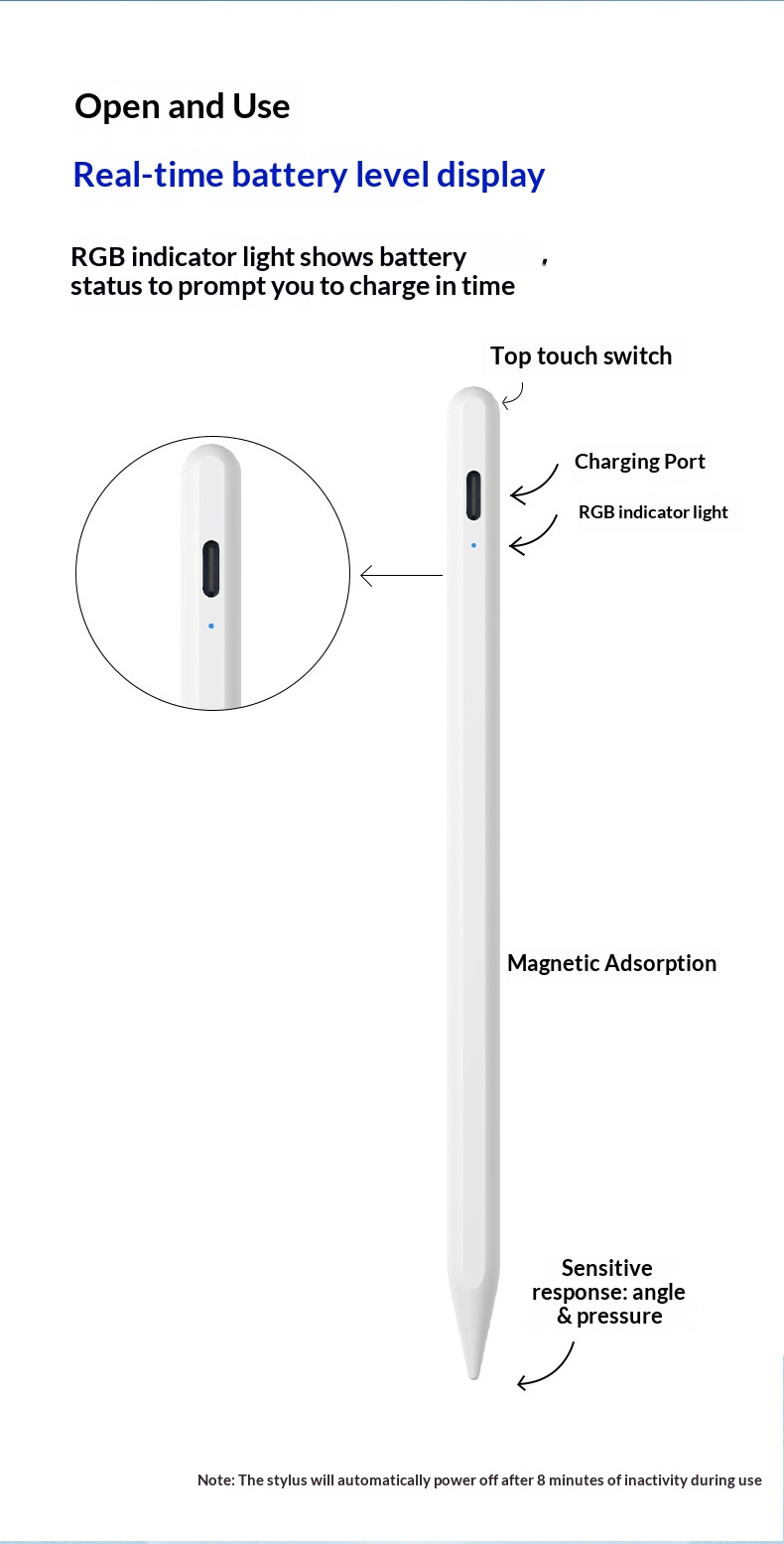 Stylet capacitif universel compatible avec les tablettes Huawei et les smartphones Android (certains modèles), stylet pour écrans tactiles._voghion.com