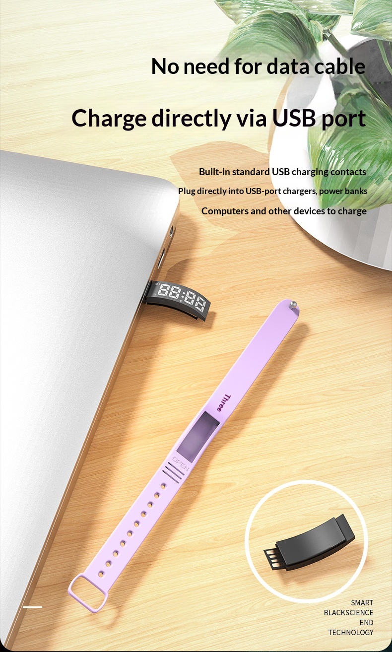 Alarm Clock Reminder Countdown Rechargeable Student Electronic Bracelet Gift Electric Watch_voghion.com