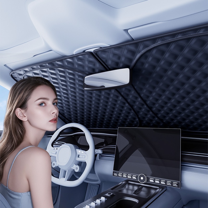 Auto-Regenschirm-Schutz, Hitzeisolierung, Silberbeschichtung, Blendschutz, Sonnenblende, Windschutzscheiben-Sonnenschutz, Frontschutz_voghion.com