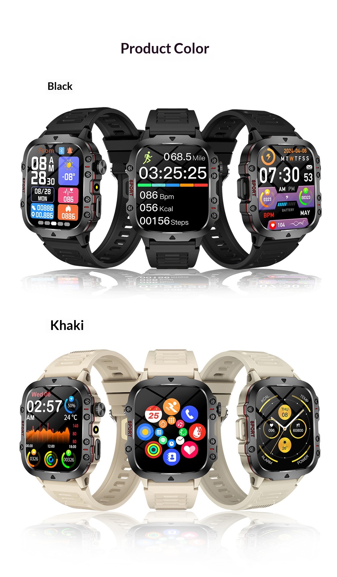 Smartwatch sport h19 con ampio display e torcia integrata_voghion.com
