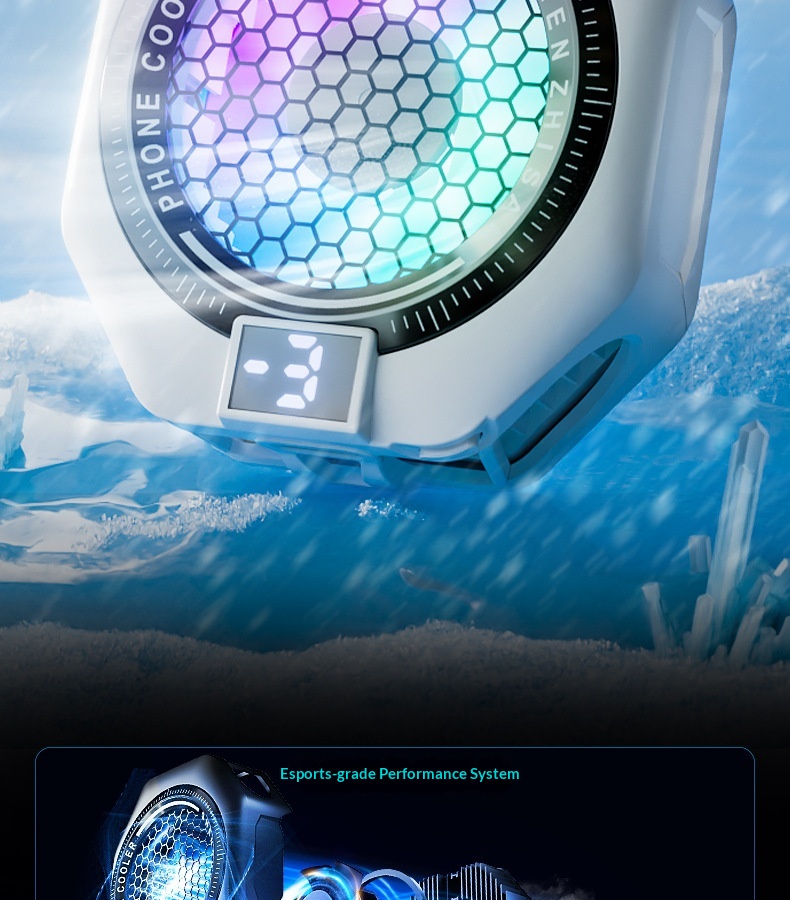AI Temperature-Controlled Cooling Phone With Digital Display, Three-Level Adjustment, Magnetic Back Clip, Semiconductor_voghion.com