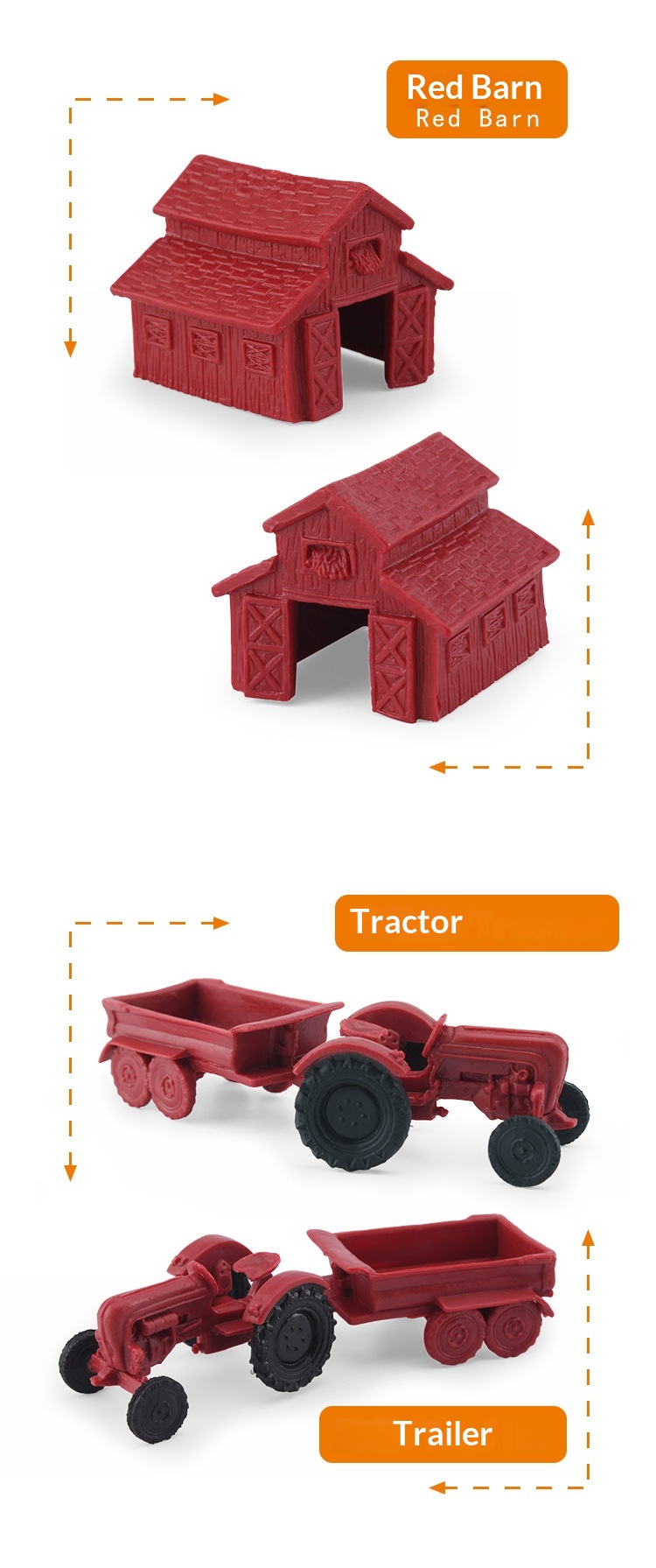 Simulazione transfrontaliera Mini fattoria con pollame, galline, anatre, oche, mucche, piccoli animali, modelli in miniatura, sandbox_voghion.com