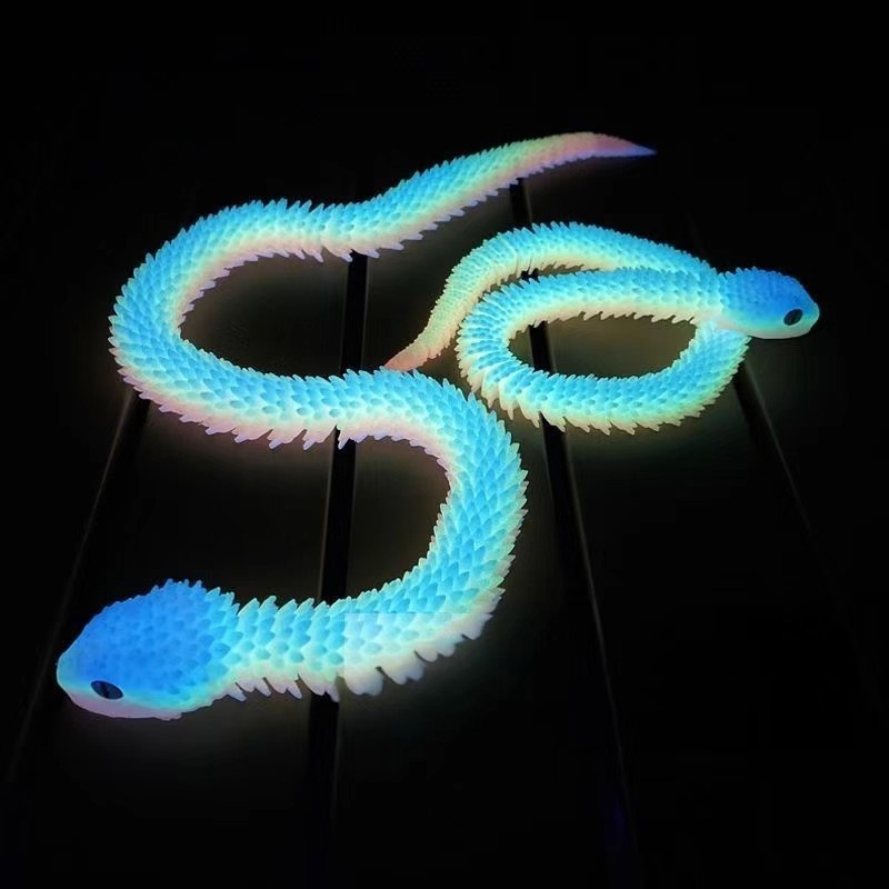 3D Printed Luminous Egg Viper Joint Movable Simulation Small Snake Model Creative Children's Toy Figurine Display_voghion.com