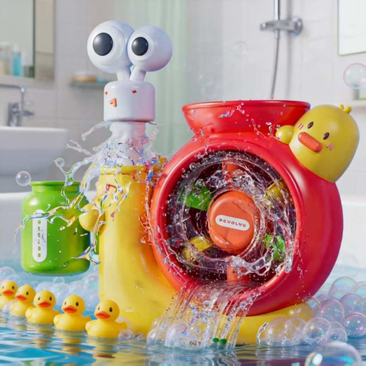 Cute Snail Baby Bathing, Water-Spraying And Spinning, Adorable Bath Tub Toy For Children_voghion.com