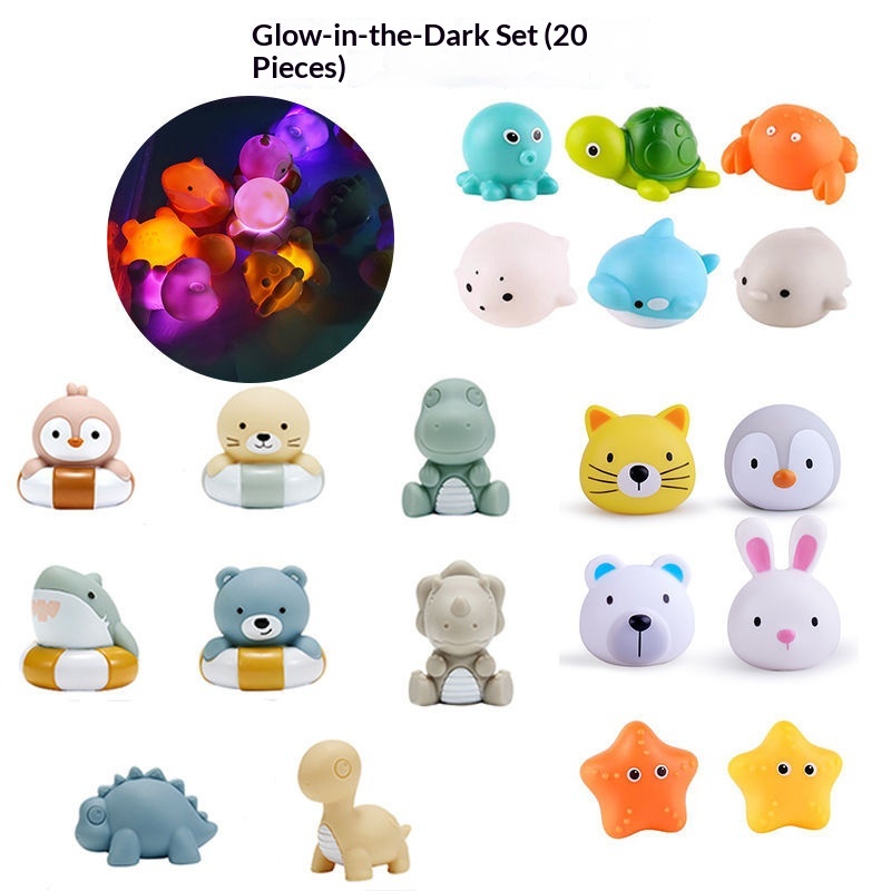 Cross-Border Induction Luminous Animal Floating Light Net Fishing Water Play For Children Baby Bathing Vinyl Toy_voghion.com