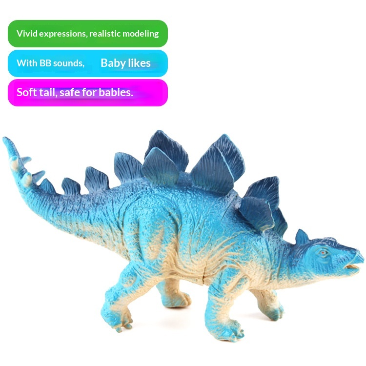 New Simulation BB Squeaky Children's Educational Model Toy Soft Plastic Sound Dinosaur Multiple Options Available_voghion.com
