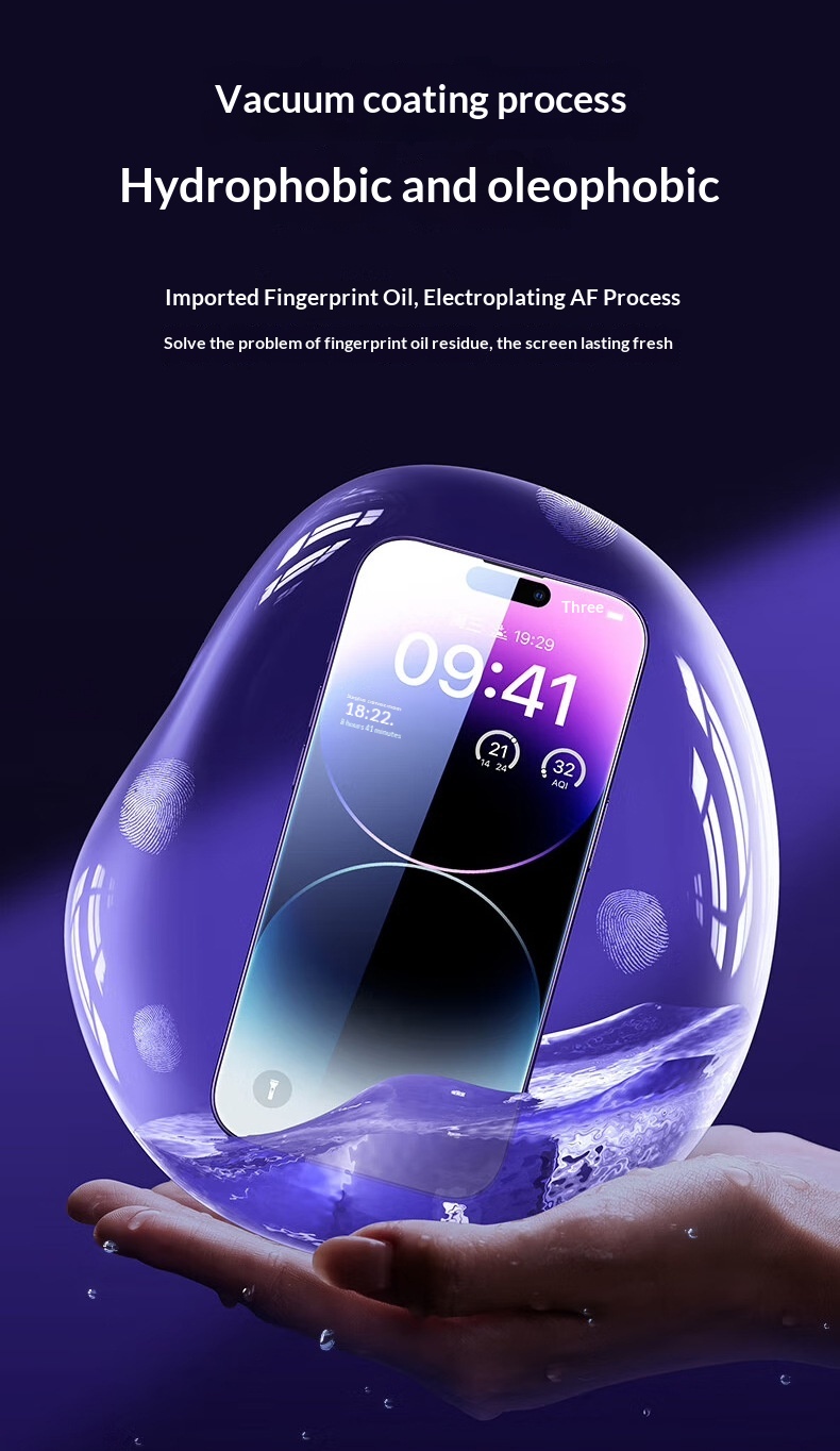 High-end Electroplated Privacy Protector For 17/16, IPhone 15 Pro Max Tempered Glass Screen Protector, Compatible_voghion.com