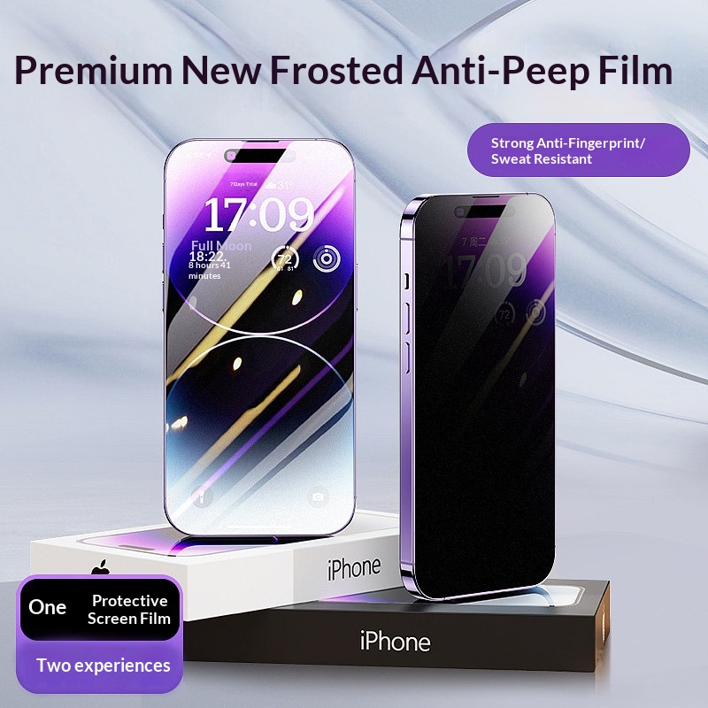 High-end Electroplated Privacy Protector For 17/16, IPhone 15 Pro Max Tempered Glass Screen Protector, Compatible_voghion.com
