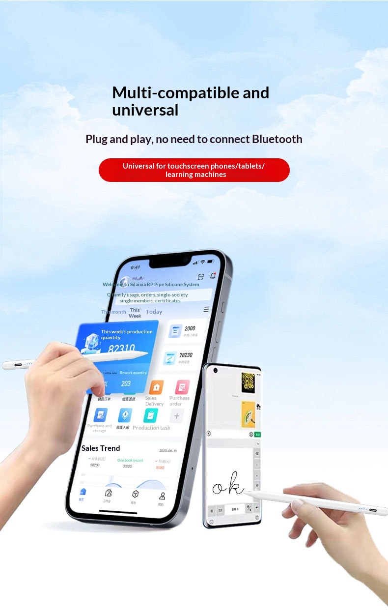 Universeller kapazitiver Touchscreen-Stift für Samsung iPad, kompatibel mit Tablets und Smartphones_voghion.com