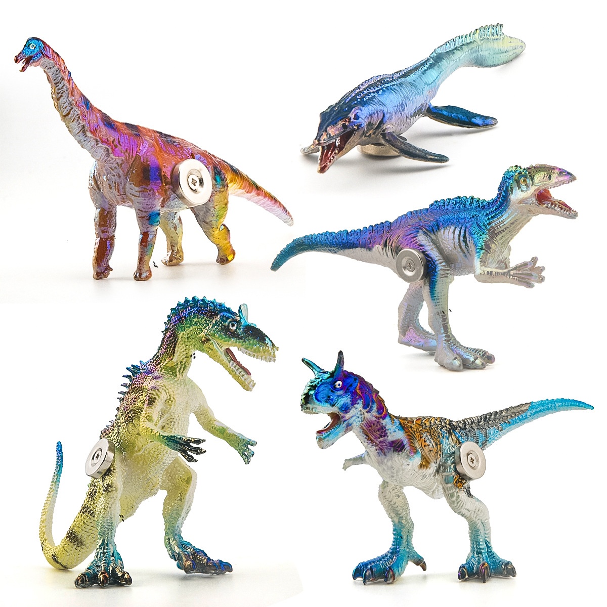 Cross-Border Creative Fridge Magnets Colorful Solid Simulation Dinosaur Model Children's Toy Set Decoration_voghion.com