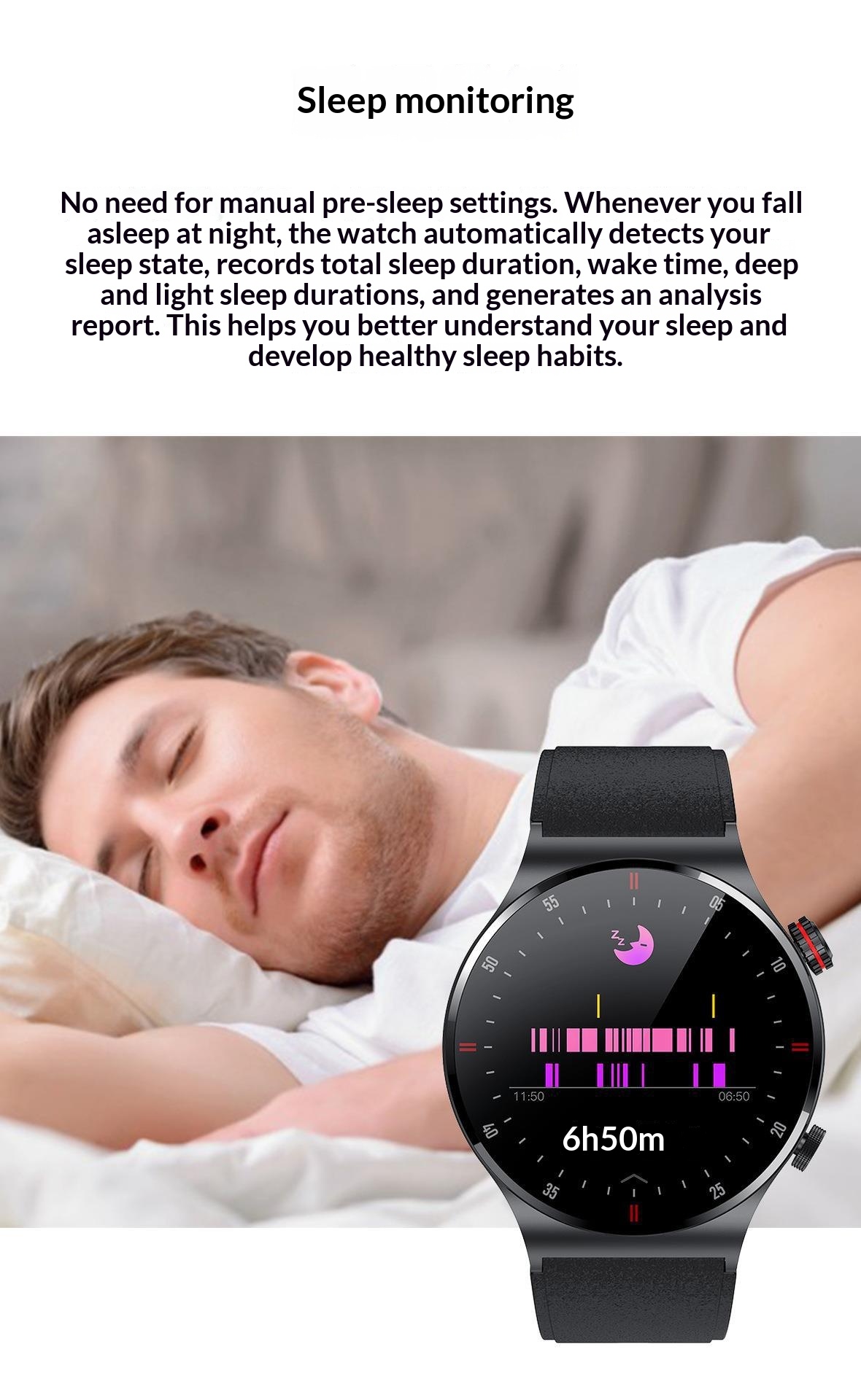 Neu QW33 EKG + PPG Musik-Player Schritt Zählen Bluetooth Anruf Smart_voghion.com