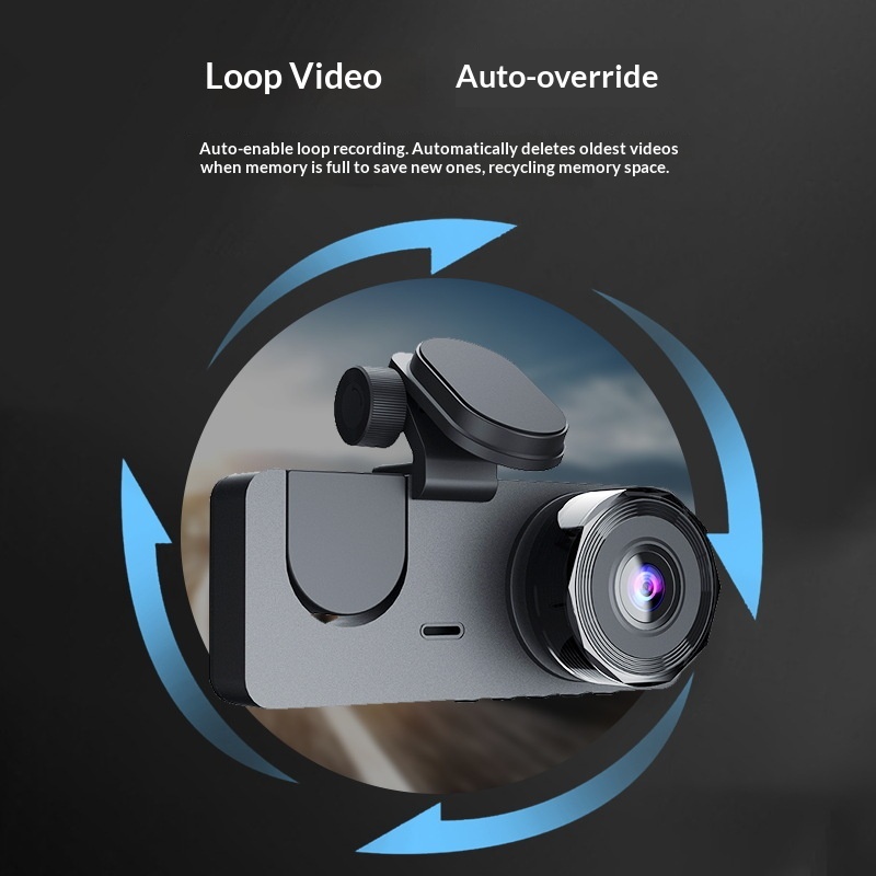 New Cross-Border Three-Lens Dash Cam For Front, Interior, And Rear HD Triple Recording Car Rearview Camera_voghion.com