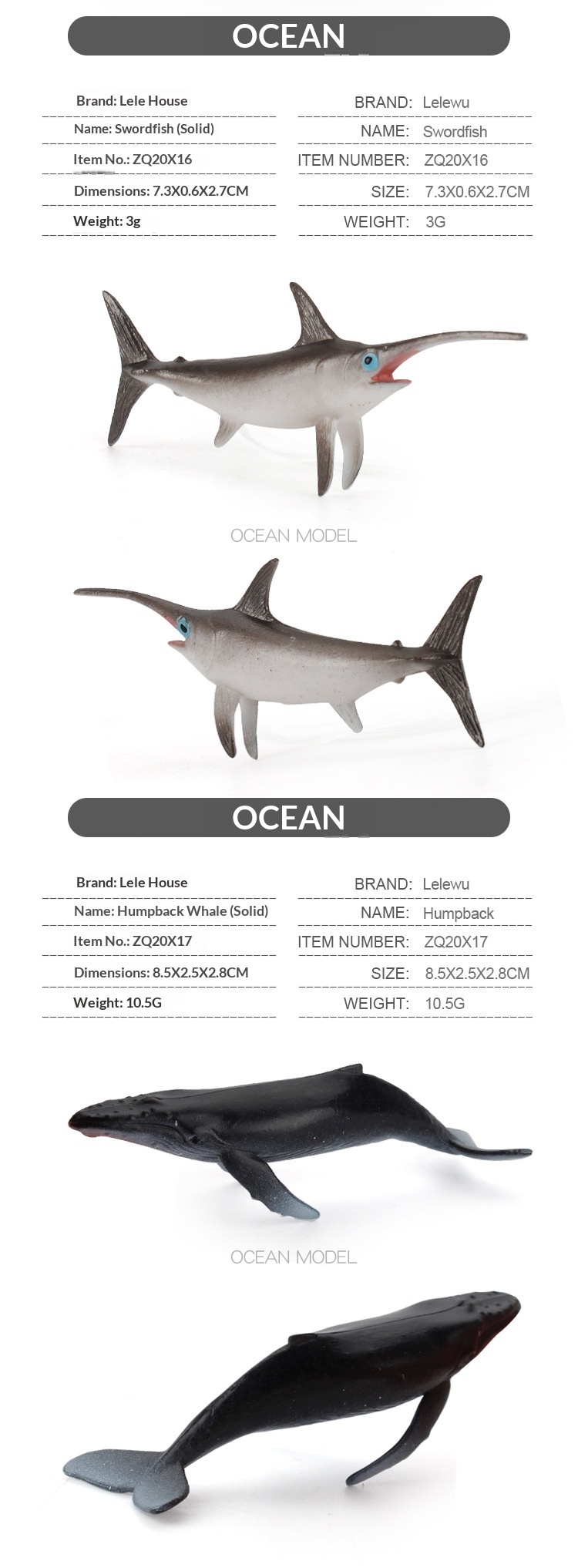 Cross-Border Simulation Children's Ocean Animal Model Mini Whale Shark Dolphin Turtle Sea Lion Solid Static Figurine_voghion.com