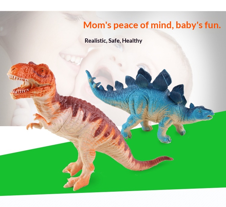 New Simulation BB Squeaky Children's Educational Model Toy Soft Plastic Sound Dinosaur Multiple Options Available_voghion.com