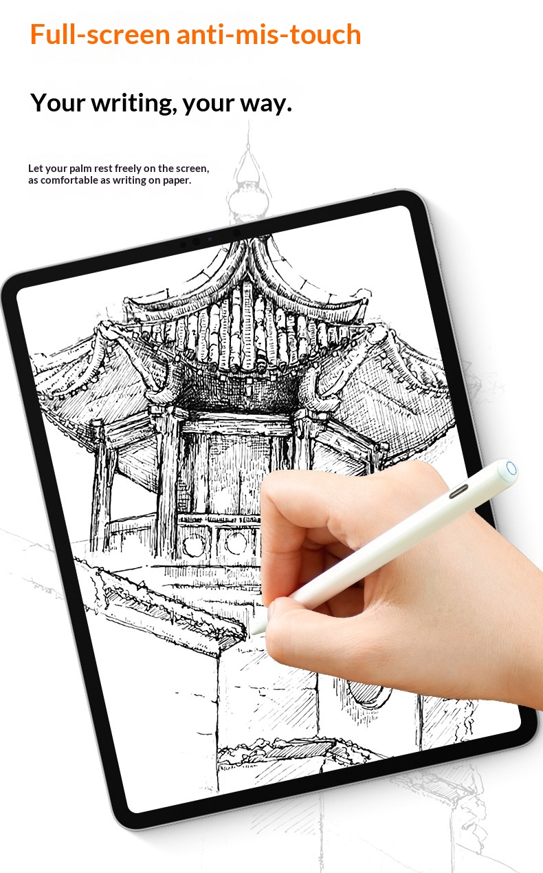 Stylet universel à écran tactile compatible avec iPad, téléphones et tablettes Android capacitifs, rechargeable et magnétique_voghion.com