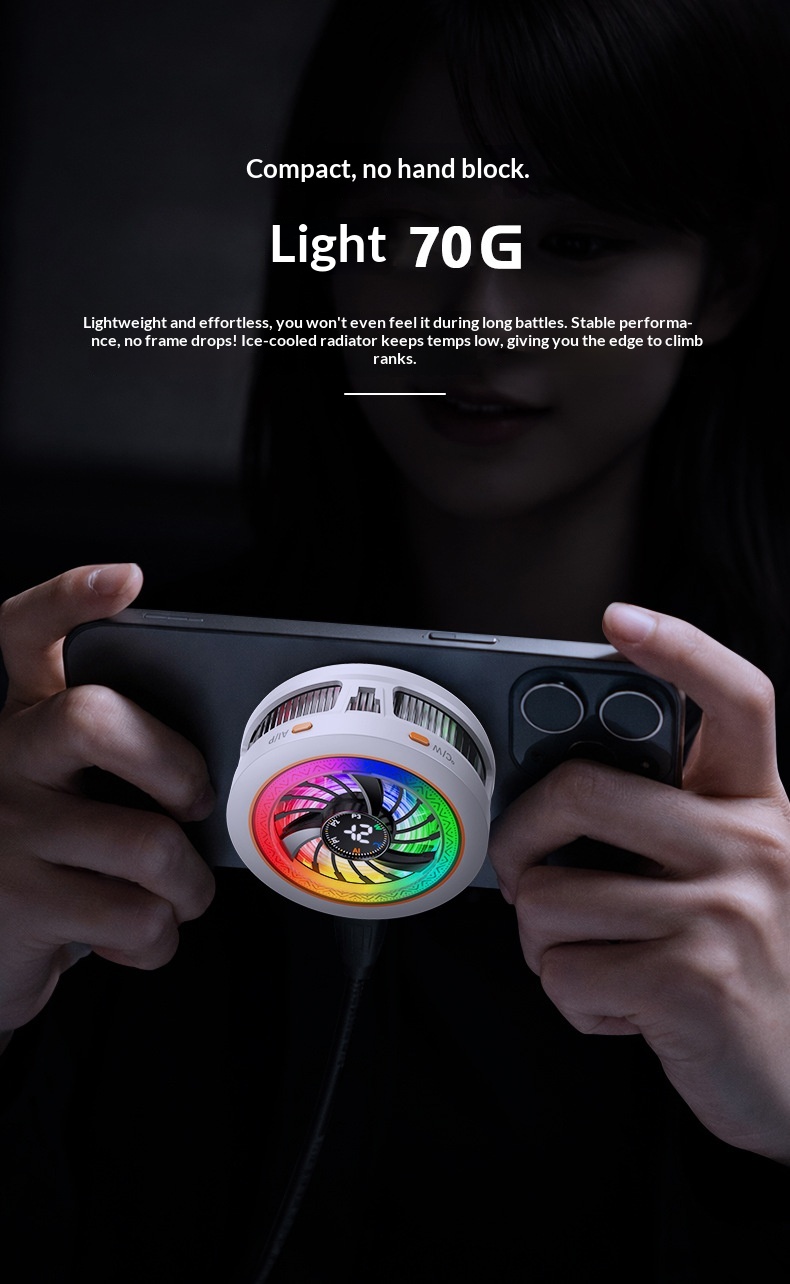 2026 New Model K6 Mobile Phone Cooler With Four-Level Adjustment, AI Temperature Control, Semiconductor Cooling,_voghion.com