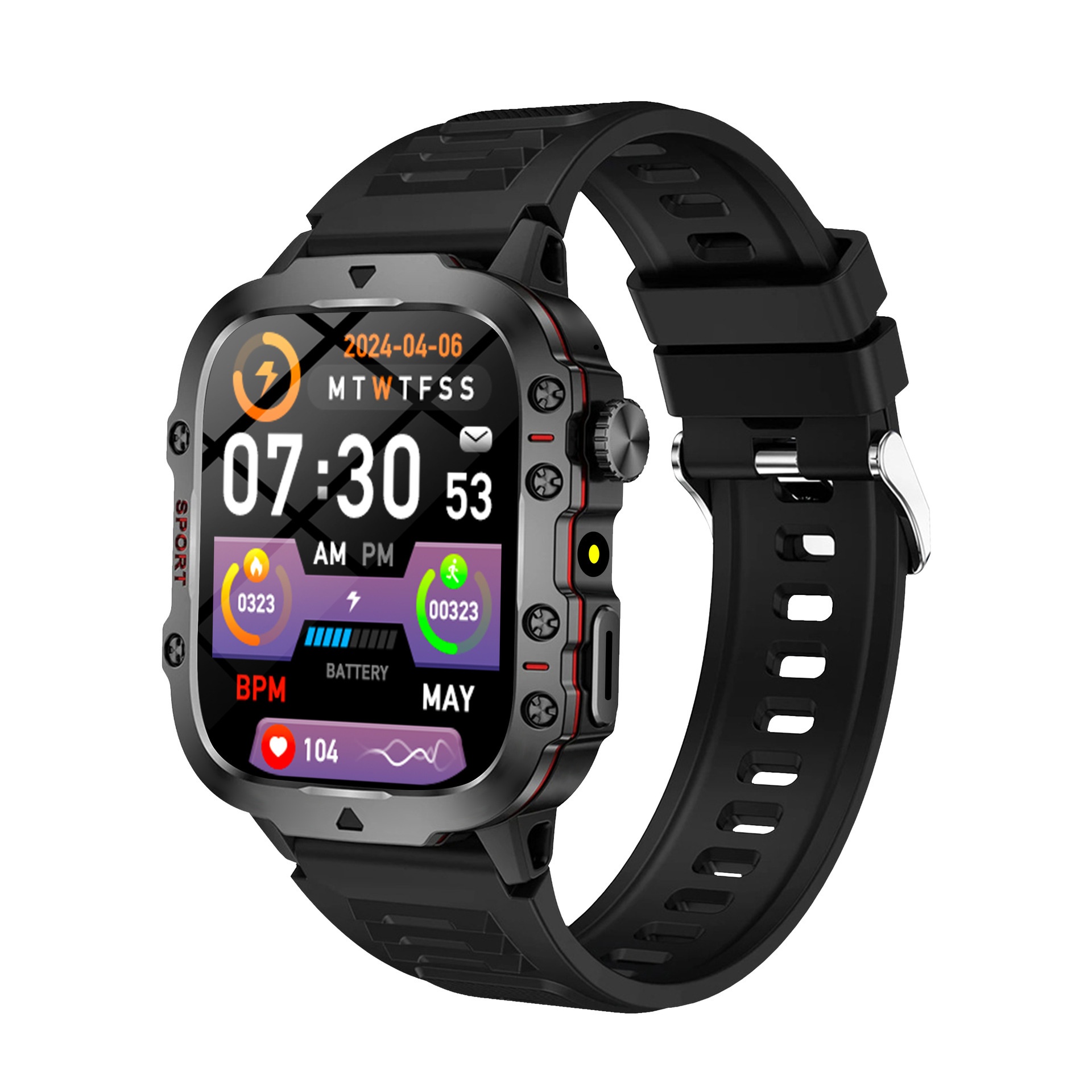 Cross-Border Step Counter Sports Outdoor Large Screen H19 Mountaineering With Flashlight Smart Watch_voghion.com