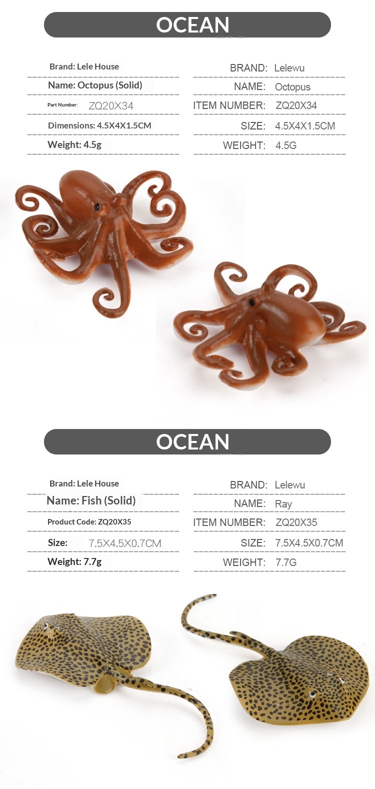 Cross-Border Simulation Children's Ocean Animal Model Mini Whale Shark Dolphin Turtle Sea Lion Solid Static Figurine_voghion.com