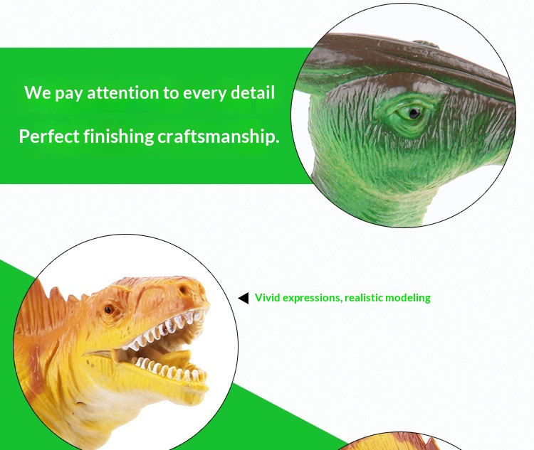 New Simulation BB Squeaky Children's Educational Model Toy Soft Plastic Sound Dinosaur Multiple Options Available_voghion.com