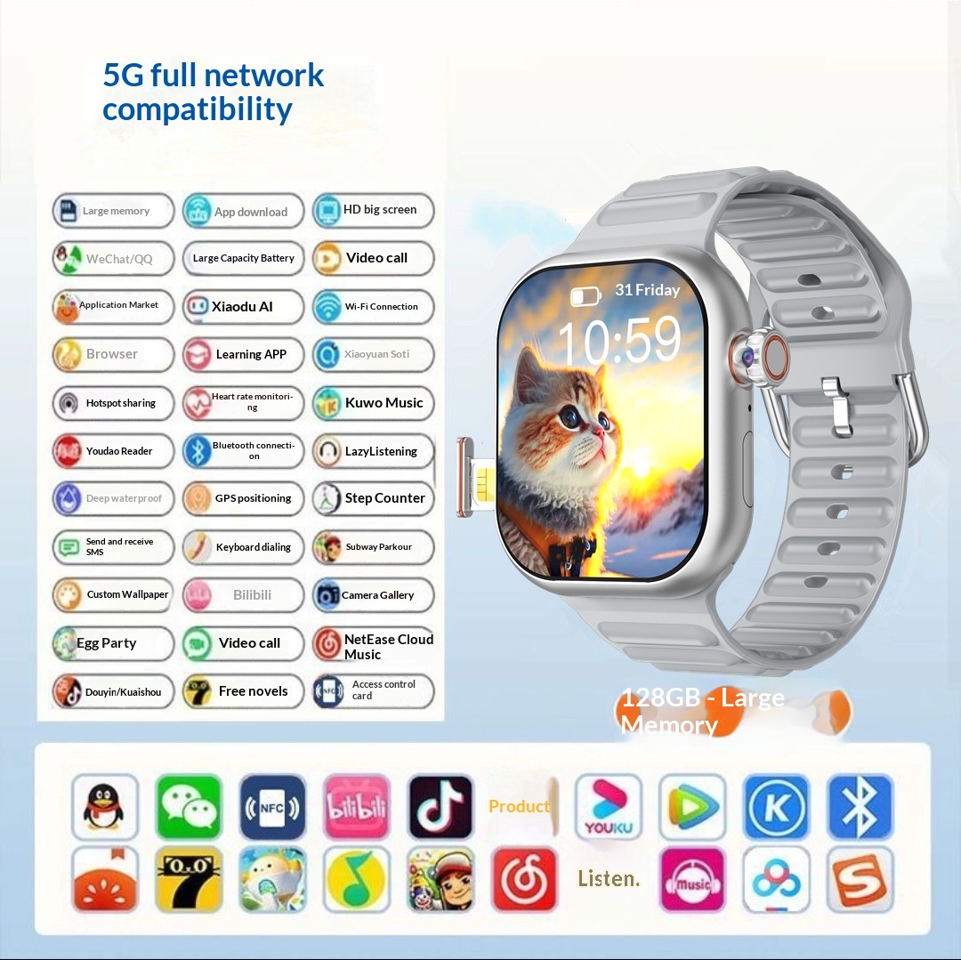 Carta sportiva per adulti per il commercio estero transfrontaliero S10 Smart Island Huaqiangbei Versione cellulare 4G Smartwatch per bambini_voghion.com